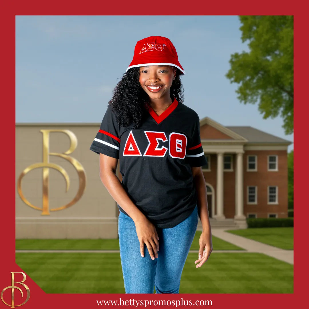 Delta Sigma Theta Mesh Flex Fit ΔΣΘ Embroidered Bucket Hat-Delta Sigma Theta Paraphernalia-Delta Sigma Theta Hats-Betty's Promos Plus
