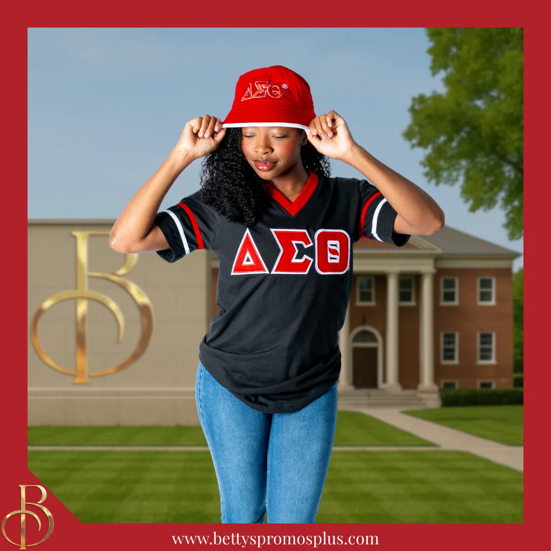 Delta Sigma Theta Mesh Flex Fit ΔΣΘ Embroidered Bucket Hat-Delta Sigma Theta Paraphernalia-Delta Sigma Theta Hats-Betty's Promos Plus