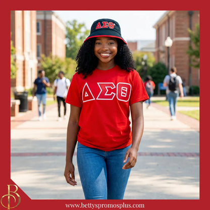 Delta Sigma Theta Mesh Flex Fit ΔΣΘ Embroidered Bucket Hat-Delta Sigma Theta Paraphernalia-Delta Sigma Theta Hats-Betty's Promos Plus