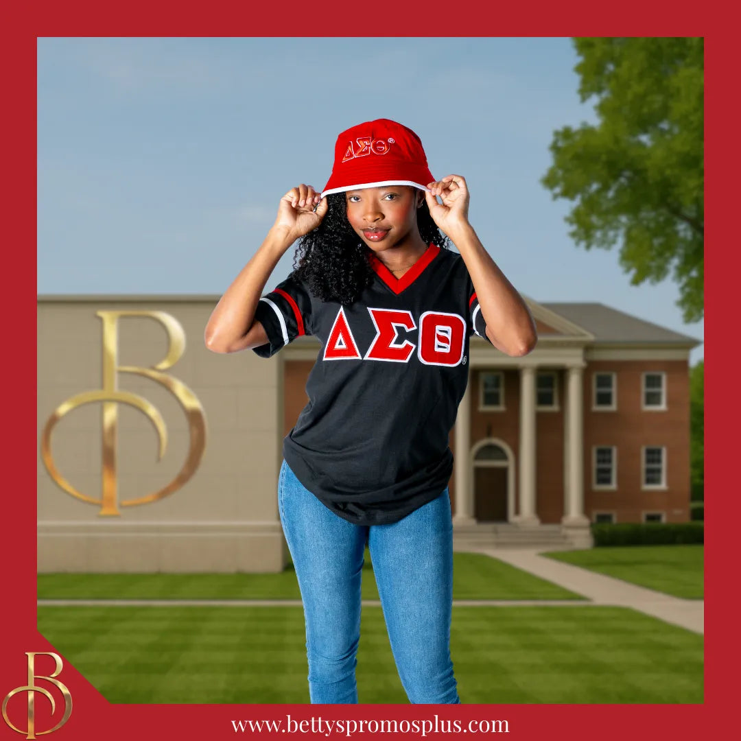 Delta Sigma Theta Mesh Flex Fit ΔΣΘ Embroidered Bucket Hat-Delta Sigma Theta Paraphernalia-Delta Sigma Theta Hats-Betty's Promos Plus