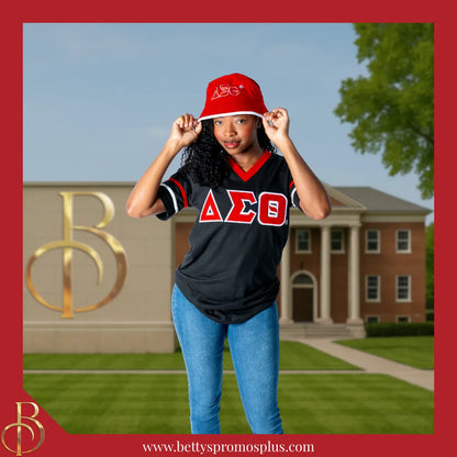 Delta Sigma Theta Mesh Flex Fit ΔΣΘ Embroidered Bucket Hat-Delta Sigma Theta Paraphernalia-Delta Sigma Theta Hats-Betty's Promos Plus