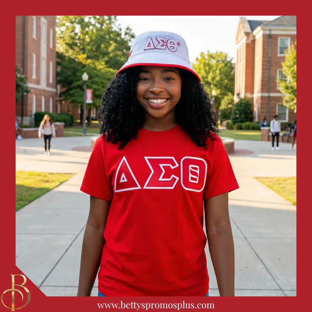 Delta Sigma Theta Mesh Flex Fit ΔΣΘ Embroidered Bucket Hat-Delta Sigma Theta Paraphernalia-Delta Sigma Theta Hats-Betty's Promos Plus