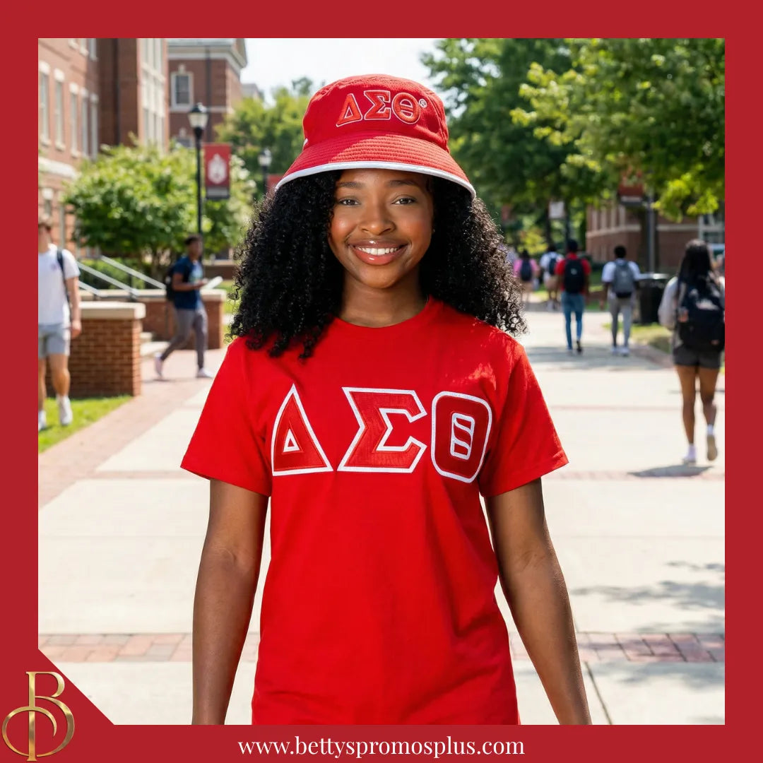 Delta Sigma Theta Mesh Flex Fit ΔΣΘ Embroidered Bucket Hat-Delta Sigma Theta Paraphernalia-Delta Sigma Theta Hats-Betty's Promos Plus