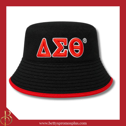 Delta Sigma Theta Mesh Flex Fit ΔΣΘ Embroidered Bucket Hat-Delta Sigma Theta Paraphernalia-Delta Sigma Theta Hats-Betty's Promos Plus