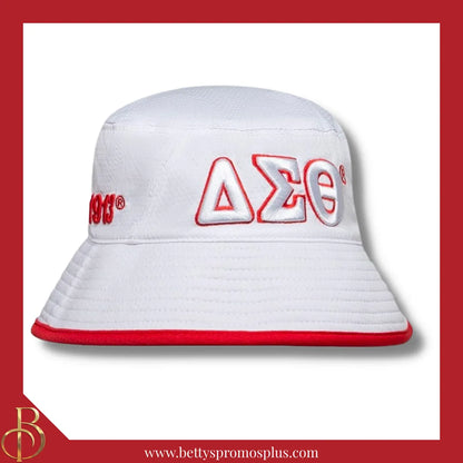 Delta Sigma Theta Mesh Flex Fit ΔΣΘ Embroidered Bucket Hat-White-Delta Sigma Theta Paraphernalia-Delta Sigma Theta Hats-Betty's Promos Plus