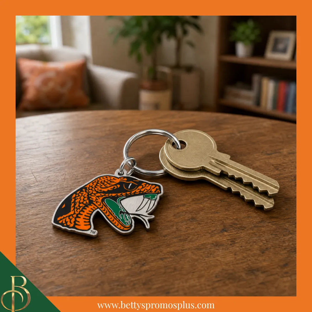 Florida A&M FAMU Rattlers Enamel Keychain-FAMU Paraphernalia-FAMU Keychain-Betty's Promos Plus