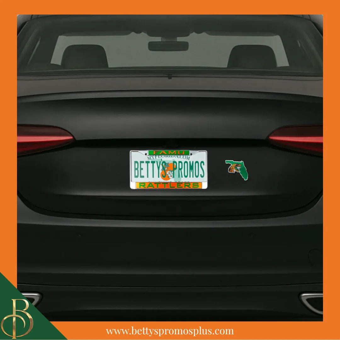 Florida A&M FAMU Rattlers Florida State Shape Car Emblem-FAMU Paraphernalia-FAMU Auto Decal-Betty's Promos Plus