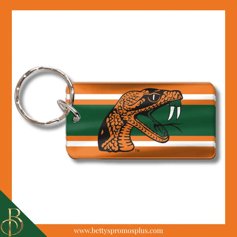 Florida A&M FAMU Rattlers Rectangle Keychain-FAMU Paraphernalia-FAMU Keychain-Betty's Promos Plus