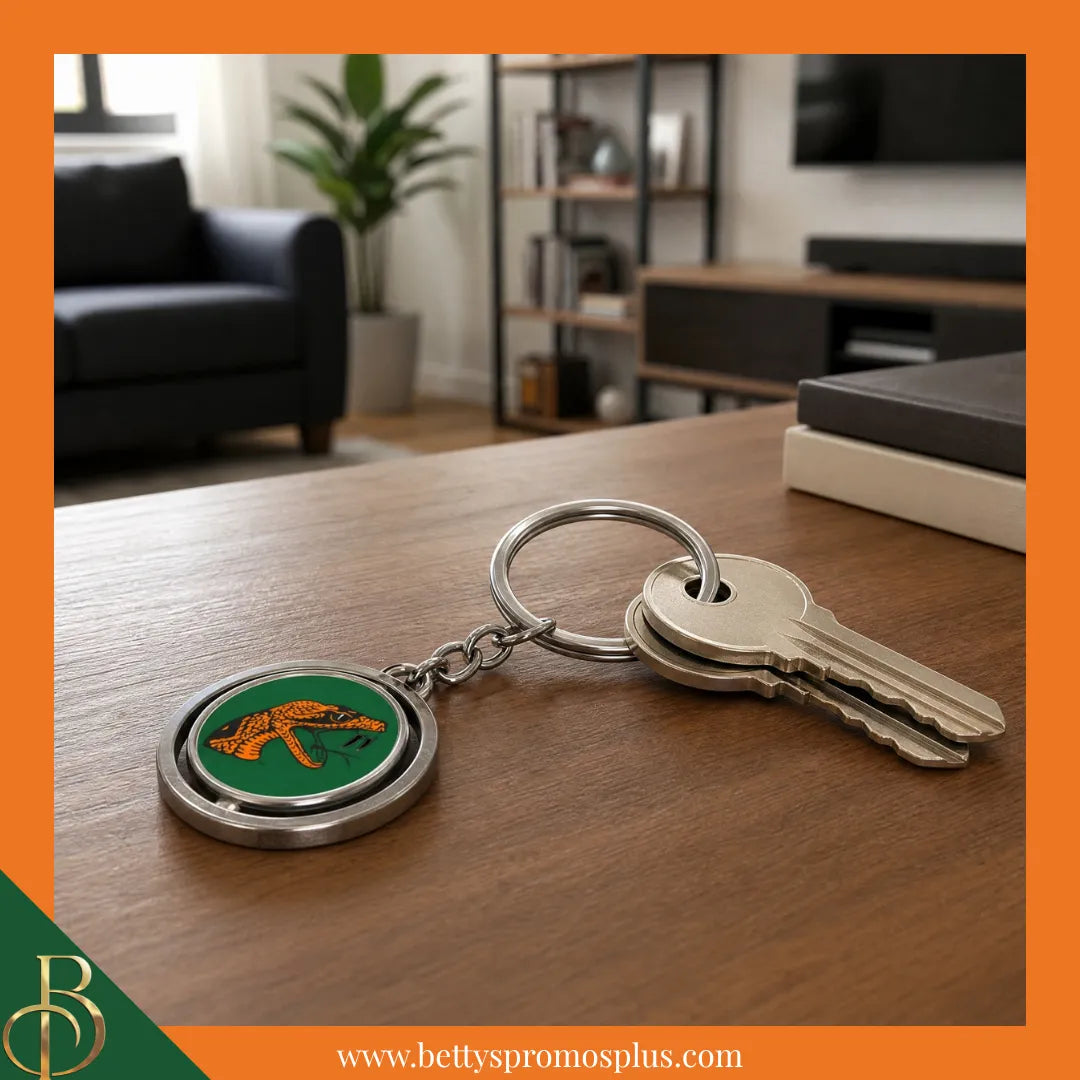 Florida A&M FAMU Rattlers Spinner Keychain-FAMU Paraphernalia-FAMU Keychain-Betty's Promos Plus