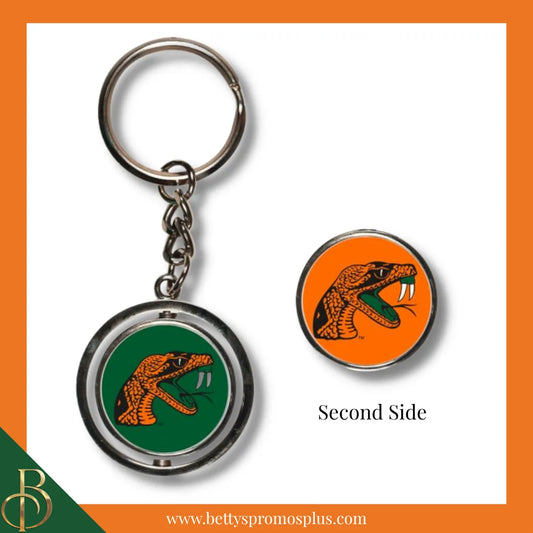 Florida A&M FAMU Rattlers Spinner Keychain-FAMU Paraphernalia-FAMU Keychain-Betty's Promos Plus