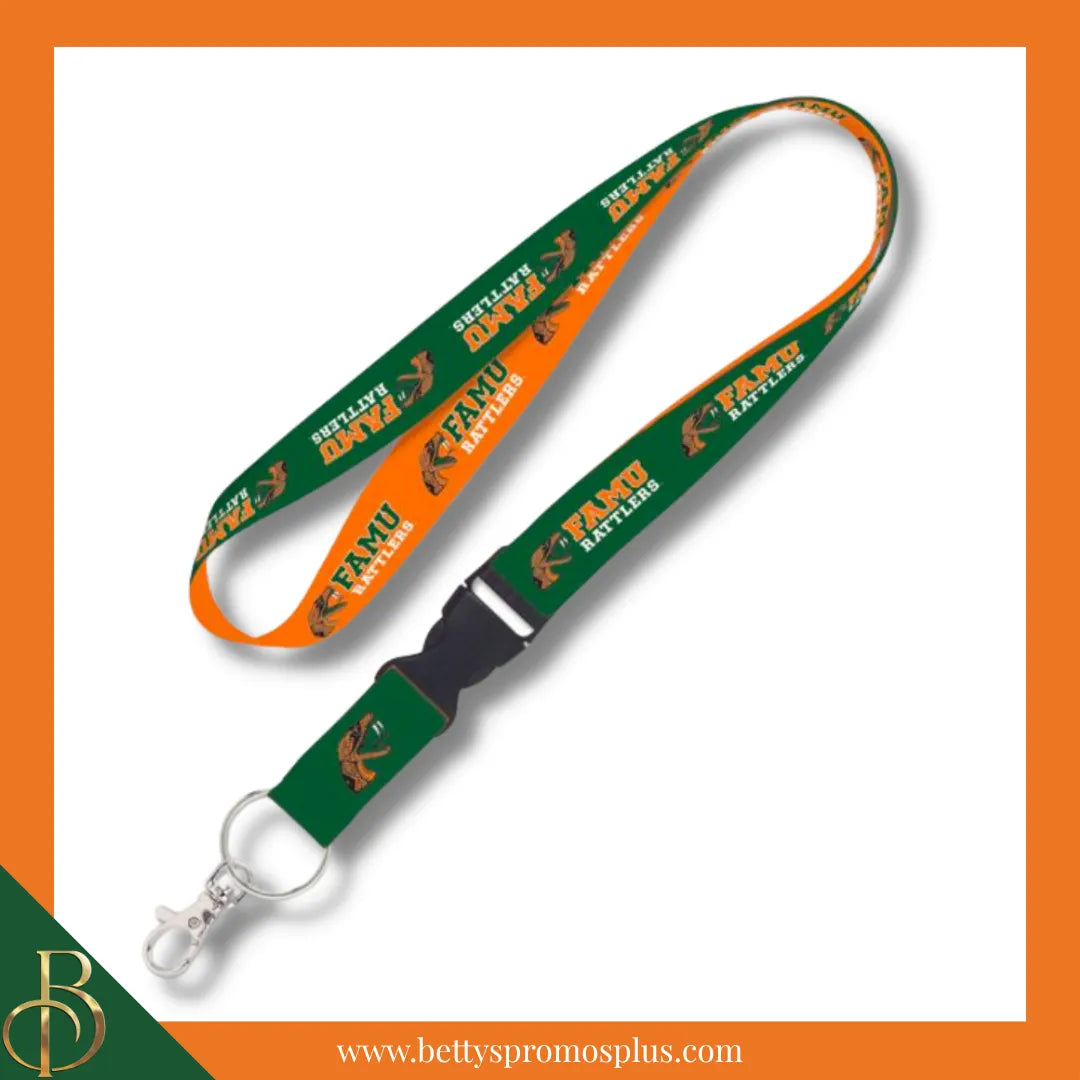 Florida A&M FAMU Rattlers Woven Embroidered Lanyard-FAMU Paraphernalia-FAMU Lanyards-Betty's Promos Plus