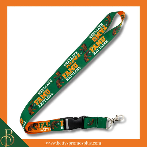 Florida A&M FAMU Rattlers Woven Embroidered Lanyard-FAMU Paraphernalia-FAMU Lanyards-Betty's Promos Plus