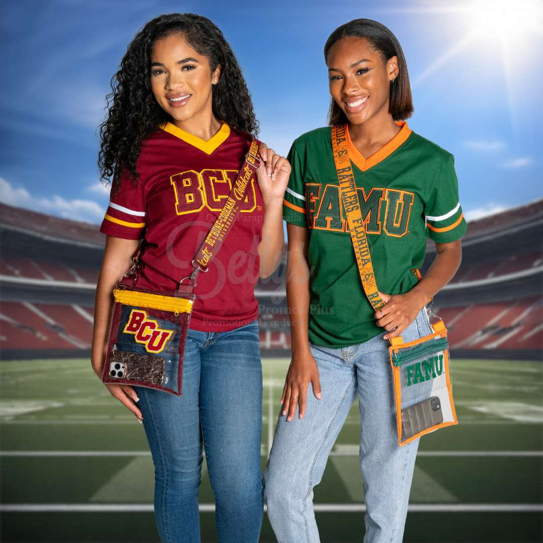 Florida A&M University FAMU Cross Body Clear Stadium Bag-FAMU Paraphernalia-FAMU Stadium Bag-Betty's Promos Plus