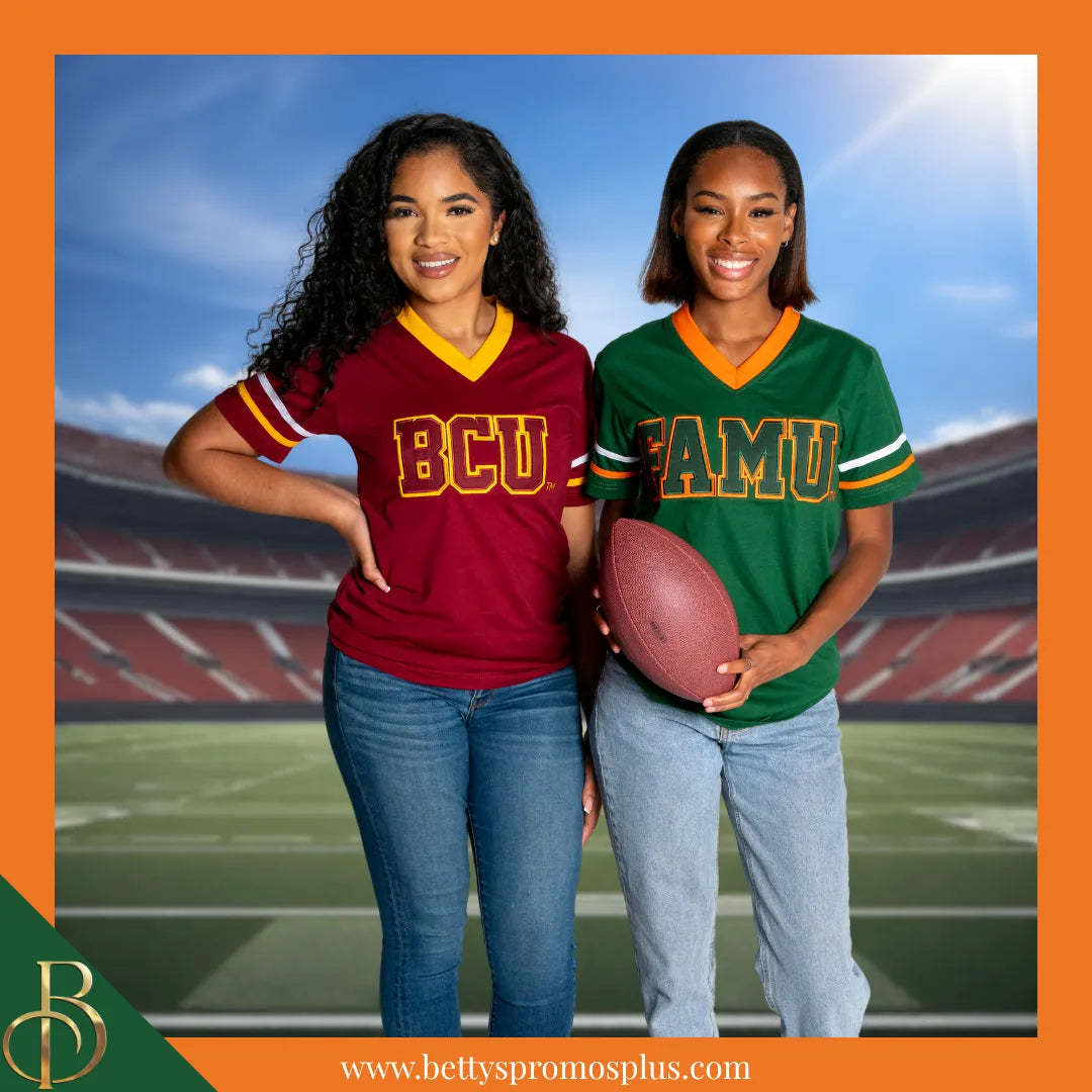 Florida A&M University FAMU Double Stitched Appliqué Embroidered Jersey T-Shirt-BCU Paraphernalia-BCU T-Shirts-Betty's Promos Plus