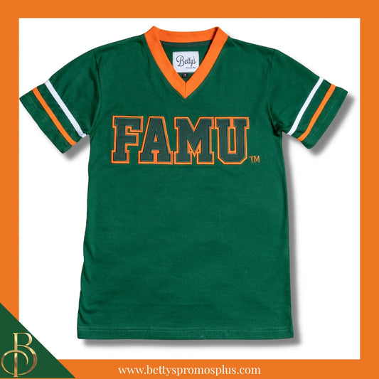 Florida A&M University FAMU Double Stitched Appliqué Embroidered Jersey T-Shirt-BCU Paraphernalia-BCU T-Shirts-Betty's Promos Plus