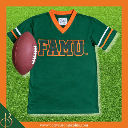 Florida A&M University FAMU Double Stitched Appliqué Embroidered Jersey T-Shirt-BCU Paraphernalia-BCU T-Shirts-Betty's Promos Plus
