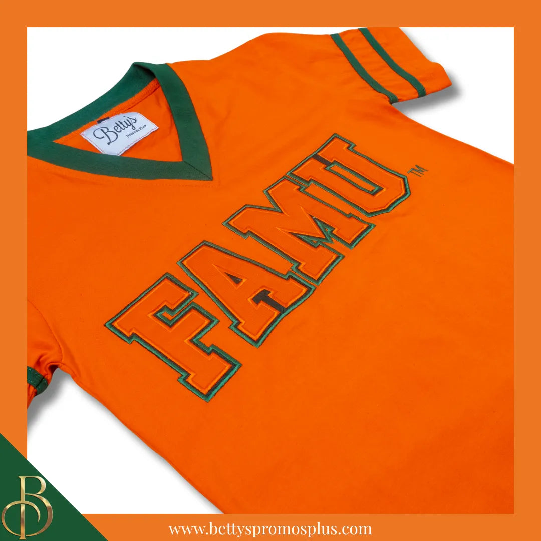 Florida A&M University FAMU Double Stitched Appliqué Embroidered Jersey T-Shirt-BCU Paraphernalia-BCU T-Shirts-Betty's Promos Plus