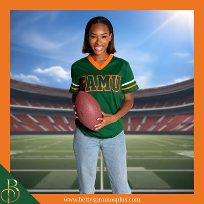 Florida A&M University FAMU Double Stitched Appliqué Embroidered Jersey T-Shirt-BCU Paraphernalia-BCU T-Shirts-Betty's Promos Plus