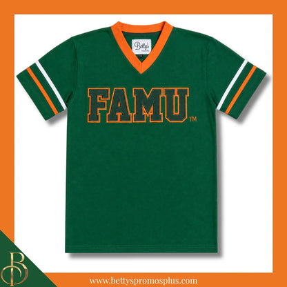 Florida A&M University FAMU Double Stitched Appliqué Embroidered Jersey T-Shirt-Green-Small-BCU Paraphernalia-BCU T-Shirts-Betty's Promos Plus