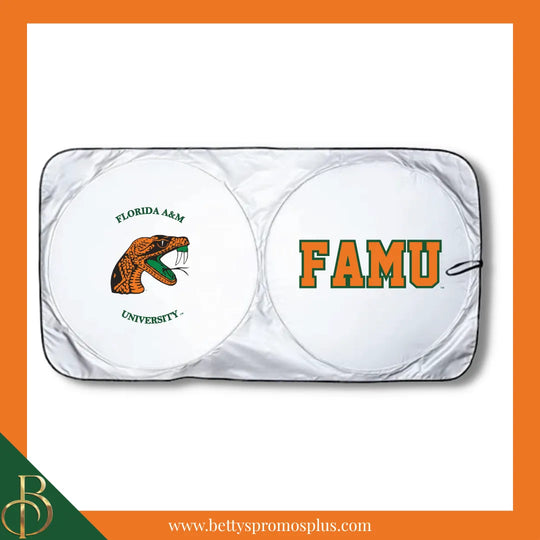 Florida A&M University FAMU Rattler Collapsible Car Sun Shade with Pouch-FAMU Paraphernalia-FAMU Car Shade-Betty's Promos Plus