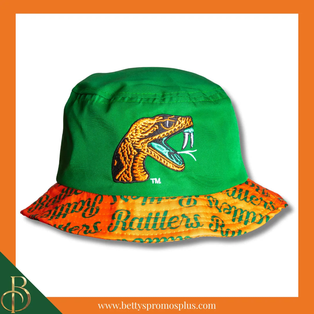 Florida A&M University FAMU Rattlers Bucket Hat-Green-FAMU Paraphernalia-FAMU Hats-Betty's Promos Plus