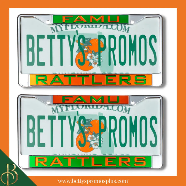 Florida A&M University FAMU Rattlers Chrome Laser Engraved Mirrored Ac