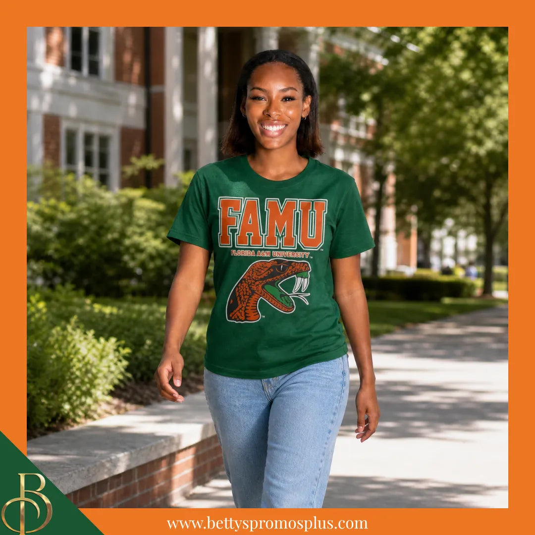 Florida A&M University FAMU Rattlers Screen Printed T-Shirt-FAMU Paraphernalia-FAMU T-Shirts-Betty's Promos Plus