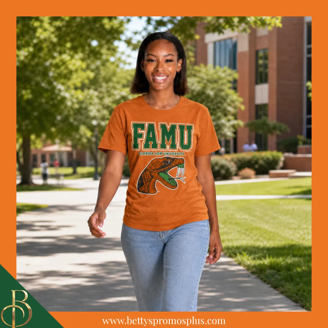 Florida A&M University FAMU Rattlers Screen Printed T-Shirt-FAMU Paraphernalia-FAMU T-Shirts-Betty's Promos Plus