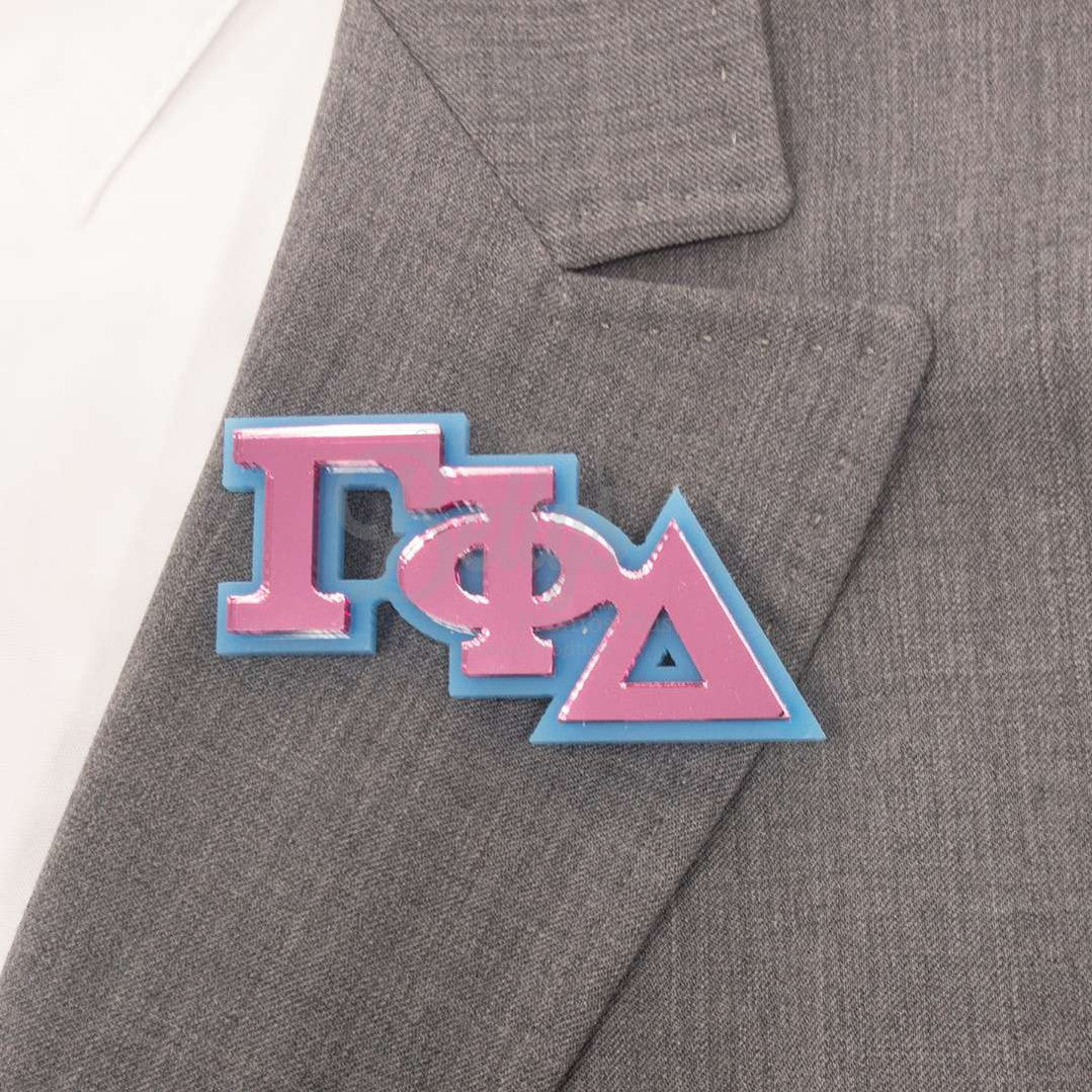 Gamma Phi Delta ΓΦΔ Greek Letters Acrylic Lapel Pin- Paraphernalia- Lapel Pin-Betty's Promos Plus