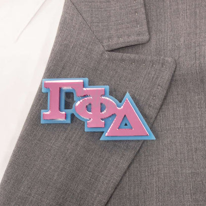 Gamma Phi Delta ΓΦΔ Greek Letters Acrylic Lapel Pin- Paraphernalia- Lapel Pin-Betty's Promos Plus