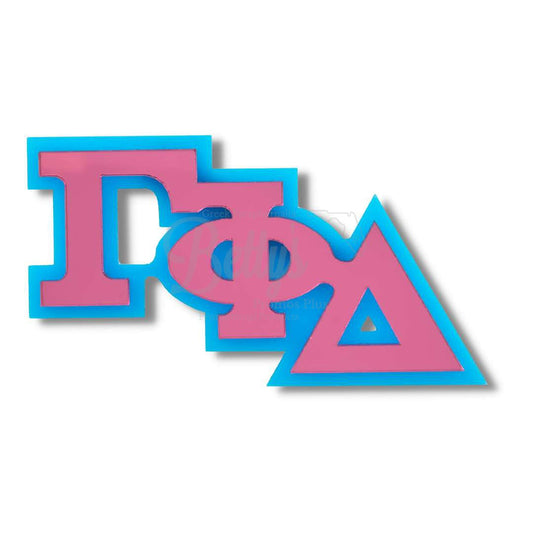 Gamma Phi Delta ΓΦΔ Greek Letters Acrylic Lapel Pin-Pink-Large- Paraphernalia- Lapel Pin-Betty's Promos Plus
