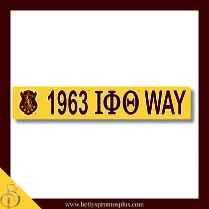 Iota Phi Theta 1963 ΙΦΘ Way Street Sign-Gold-Iota Phi Theta Paraphernalia-Iota Phi Theta Street Sign-Betty's Promos Plus