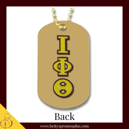 Iota Phi Theta Double Sided ΙΦΘ Dog Tag with Greek Letters and Shield-Iota Phi Theta Paraphernalia-Iota Phi Theta Dog Tag-Betty's Promos Plus