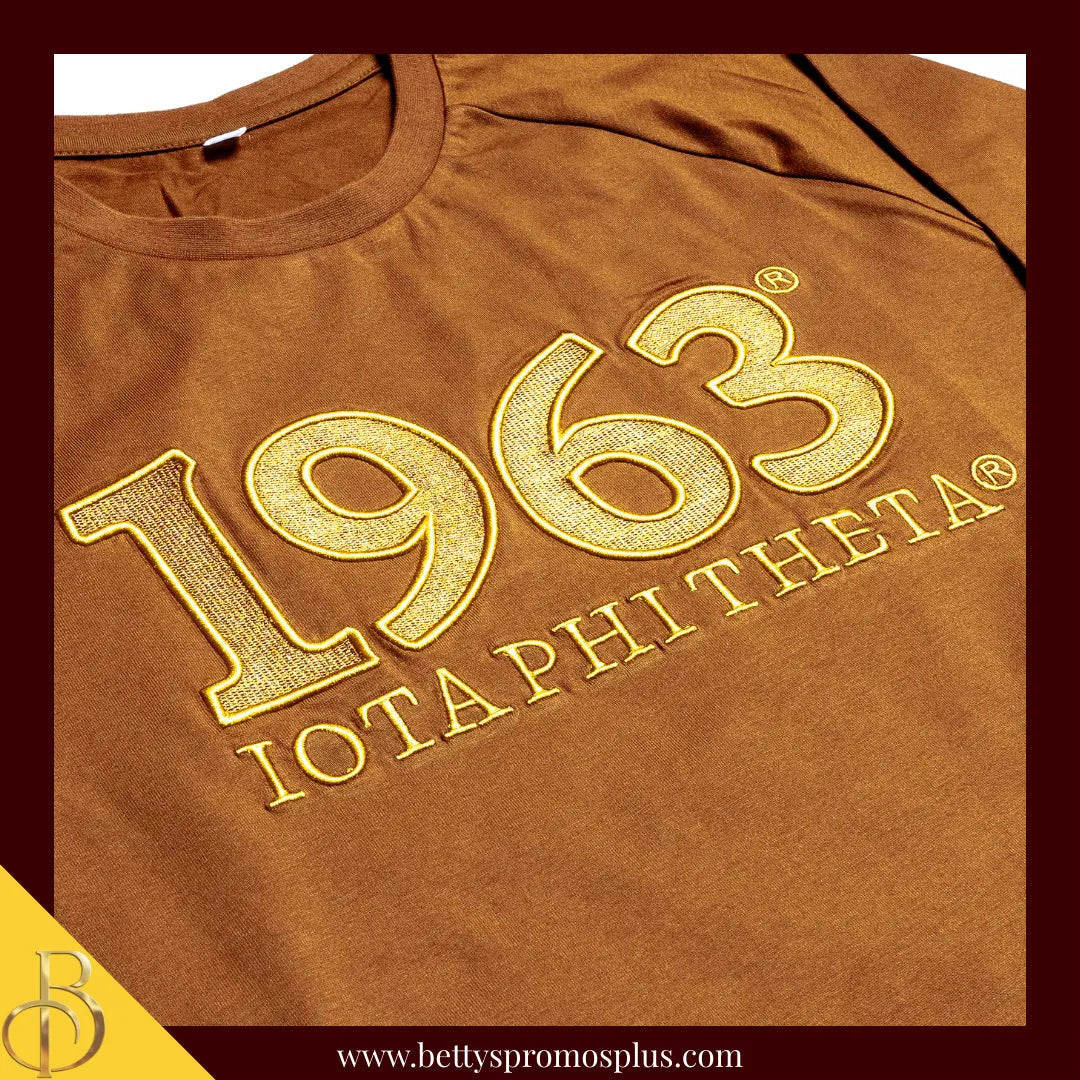 Iota Phi Theta ΙΦΘ 1963 Embroidered Long Sleeve T-Shirt-Iota Phi Theta Paraphernalia-Iota Phi Theta T-Shirts-Betty's Promos Plus