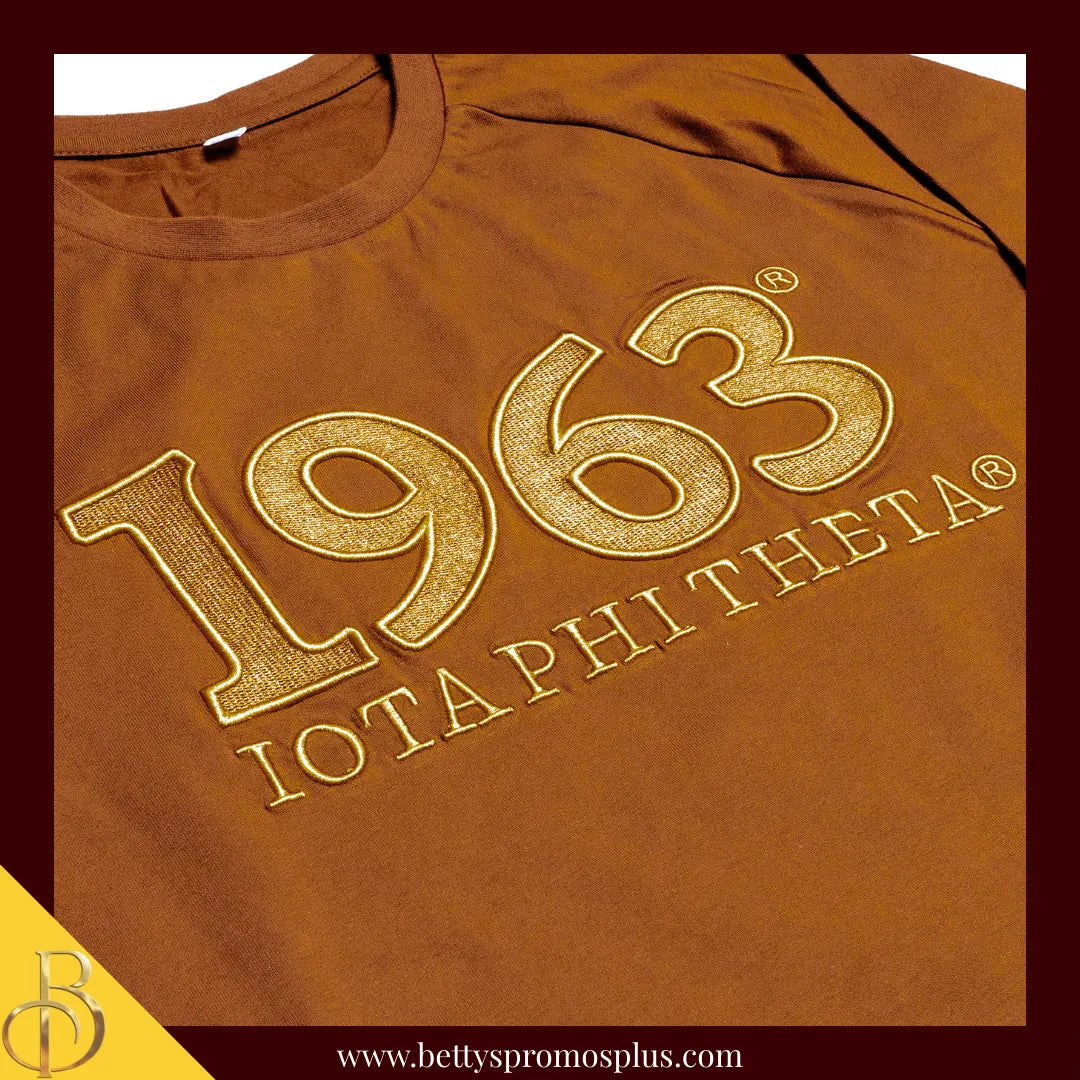 Iota Phi Theta ΙΦΘ 1963 Embroidered Long Sleeve T-Shirt-Iota Phi Theta Paraphernalia-Iota Phi Theta T-Shirts-Betty's Promos Plus
