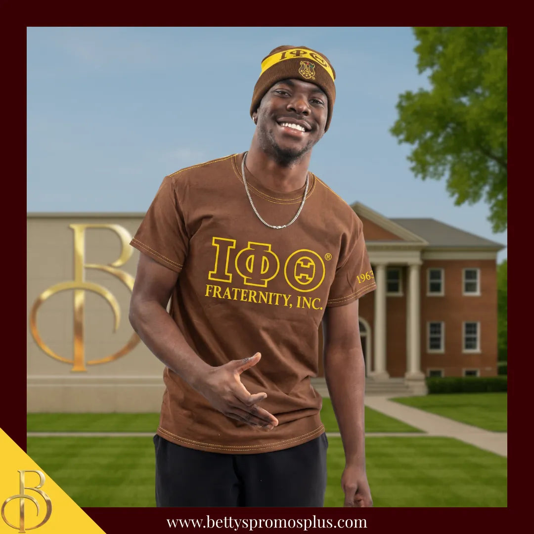 Iota Phi Theta ΙΦΘ 1963 Embroidered Shield Knit Crest Beanie-Iota Phi Theta Paraphernalia-Iota Phi Theta Hats-Betty's Promos Plus