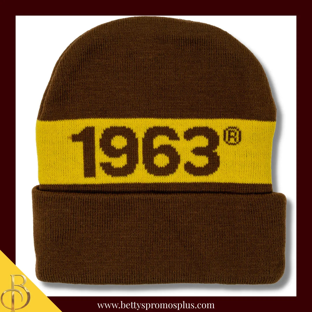 Iota Phi Theta ΙΦΘ 1963 Embroidered Shield Knit Crest Beanie-Iota Phi Theta Paraphernalia-Iota Phi Theta Hats-Betty's Promos Plus