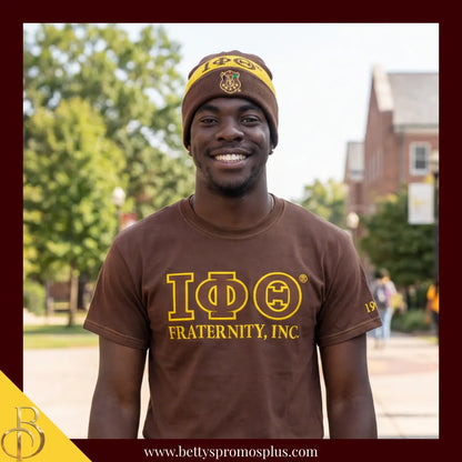 Iota Phi Theta ΙΦΘ 1963 Embroidered Shield Knit Crest Beanie-Iota Phi Theta Paraphernalia-Iota Phi Theta Hats-Betty's Promos Plus