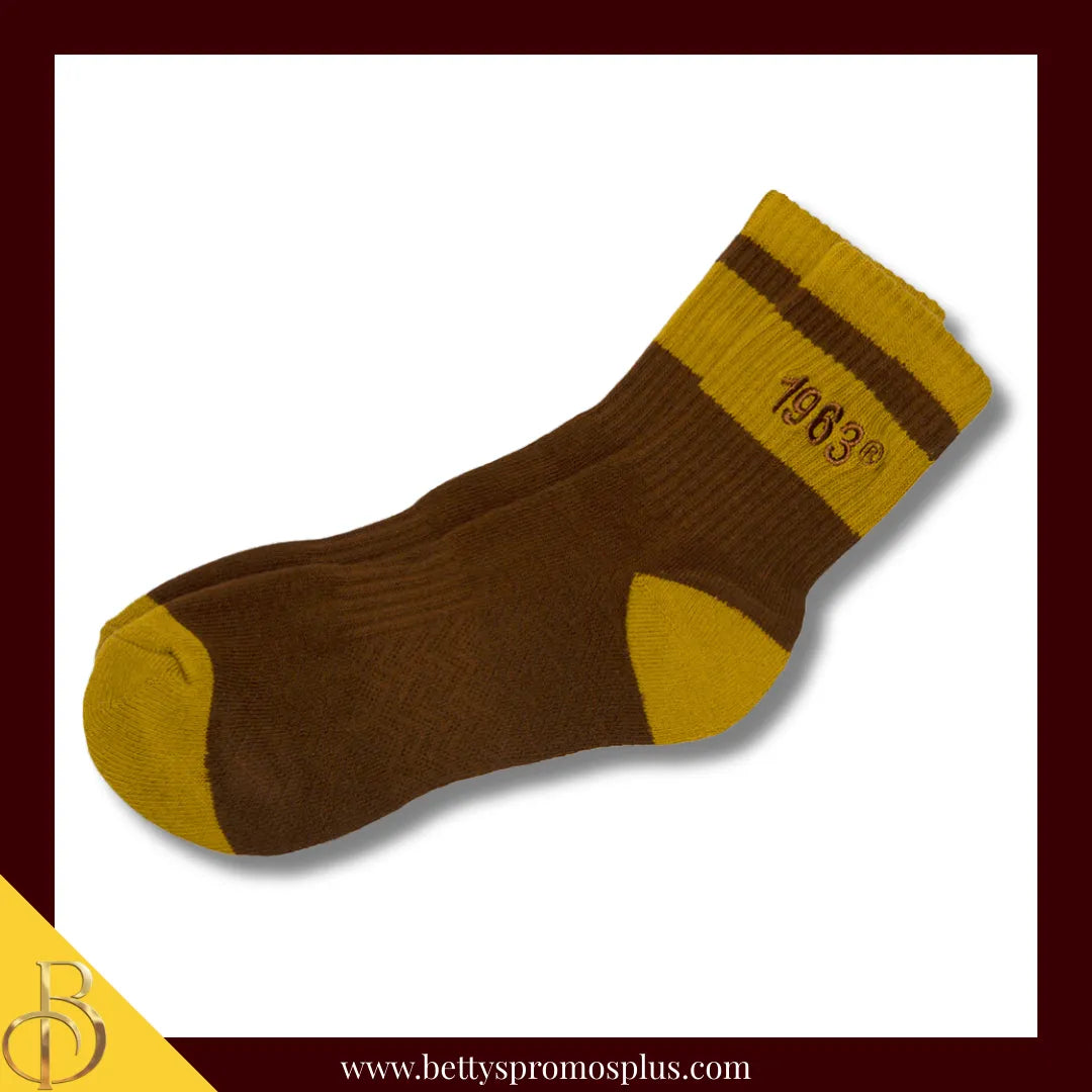 Iota Phi Theta ΙΦΘ 1963 Quarter Socks-Brown-Iota Phi Theta Paraphernalia-Iota Phi Theta Socks-Betty's Promos Plus