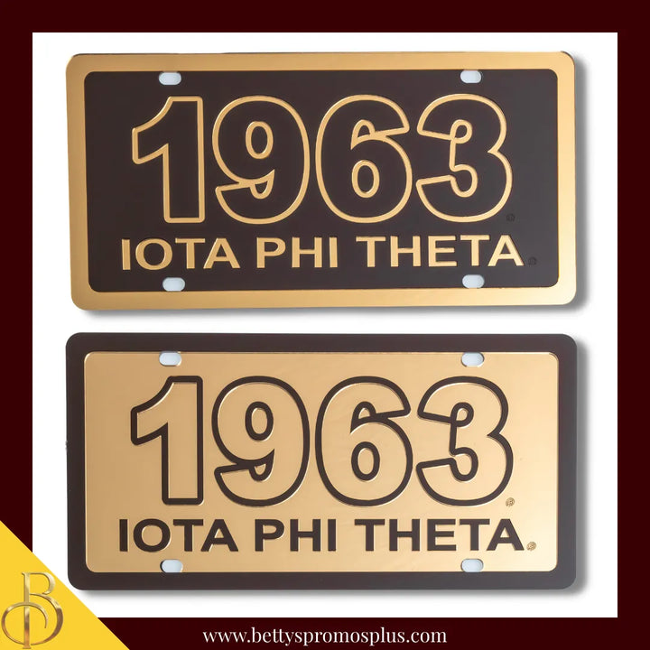 Iota Phi Theta ΙΦΘ 1963 with Iota Phi Theta Laser Engraved Mirrored Acrylic Auto Tag License Plate