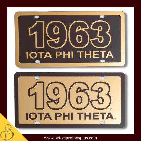 Iota Phi Theta ΙΦΘ 1963 with Iota Phi Theta Laser Engraved Mirrored Acrylic Auto Tag License Plate-Iota Phi Theta Paraphernalia-Iota Phi Theta Auto Tag-Betty's Promos Plus