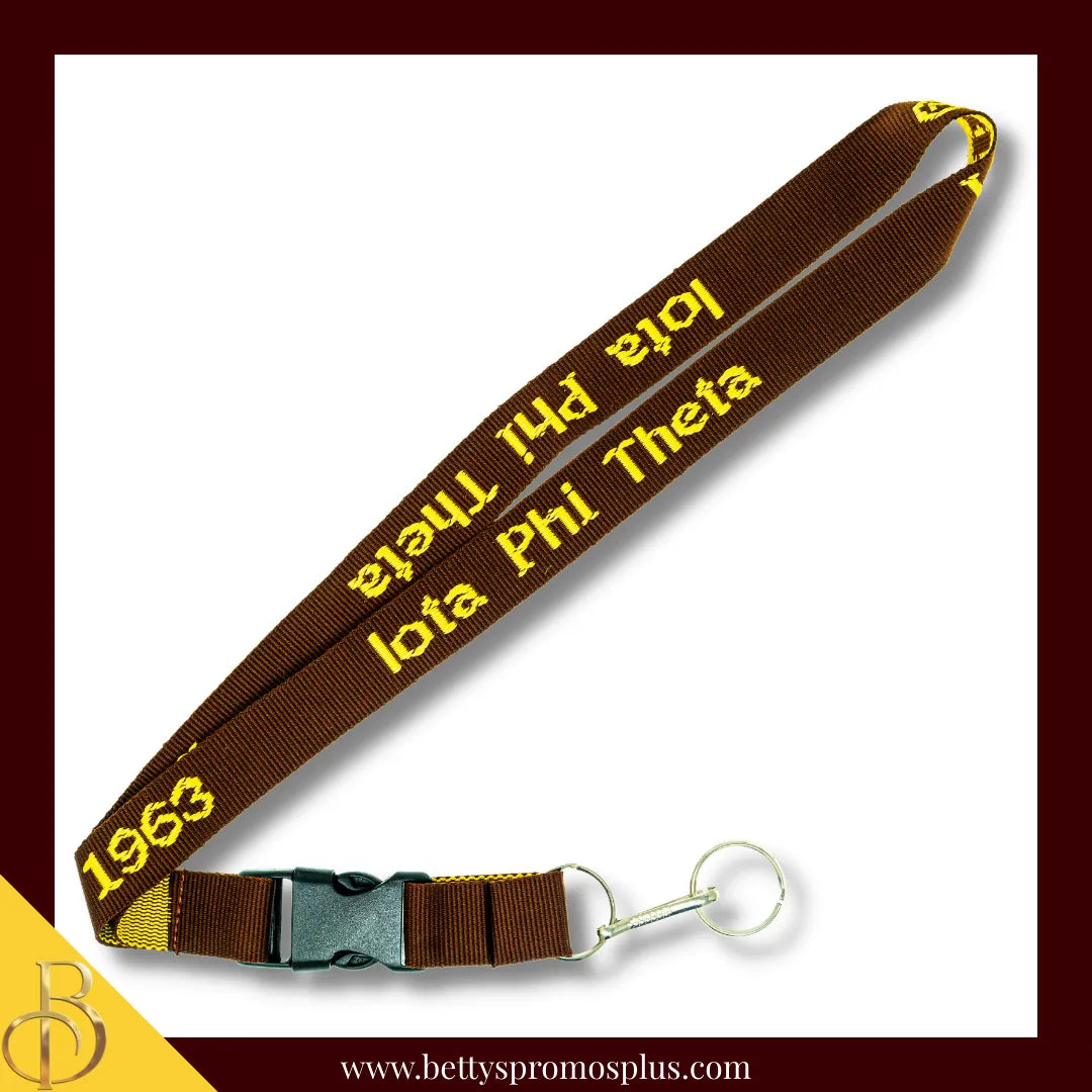 Iota Phi Theta ΙΦΘ 1963 Woven Embroidered Lanyard-Brown-Iota Phi Theta Paraphernalia-Iota Phi Theta Lanyards-Betty's Promos Plus