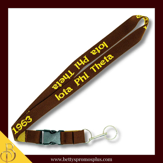 Iota Phi Theta ΙΦΘ 1963 Woven Embroidered Lanyard-Brown-Iota Phi Theta Paraphernalia-Iota Phi Theta Lanyards-Betty's Promos Plus