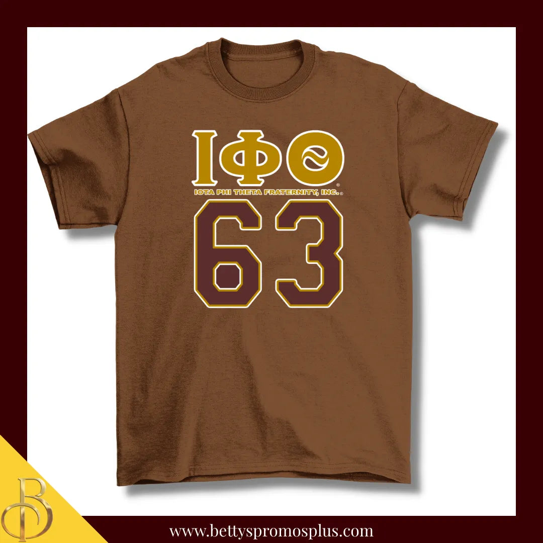 Iota Phi Theta ΙΦΘ 63 Screen Printed T-Shirt-Brown-Small-Iota Phi Theta Paraphernalia-Iota Phi Theta T-Shirts-Betty's Promos Plus