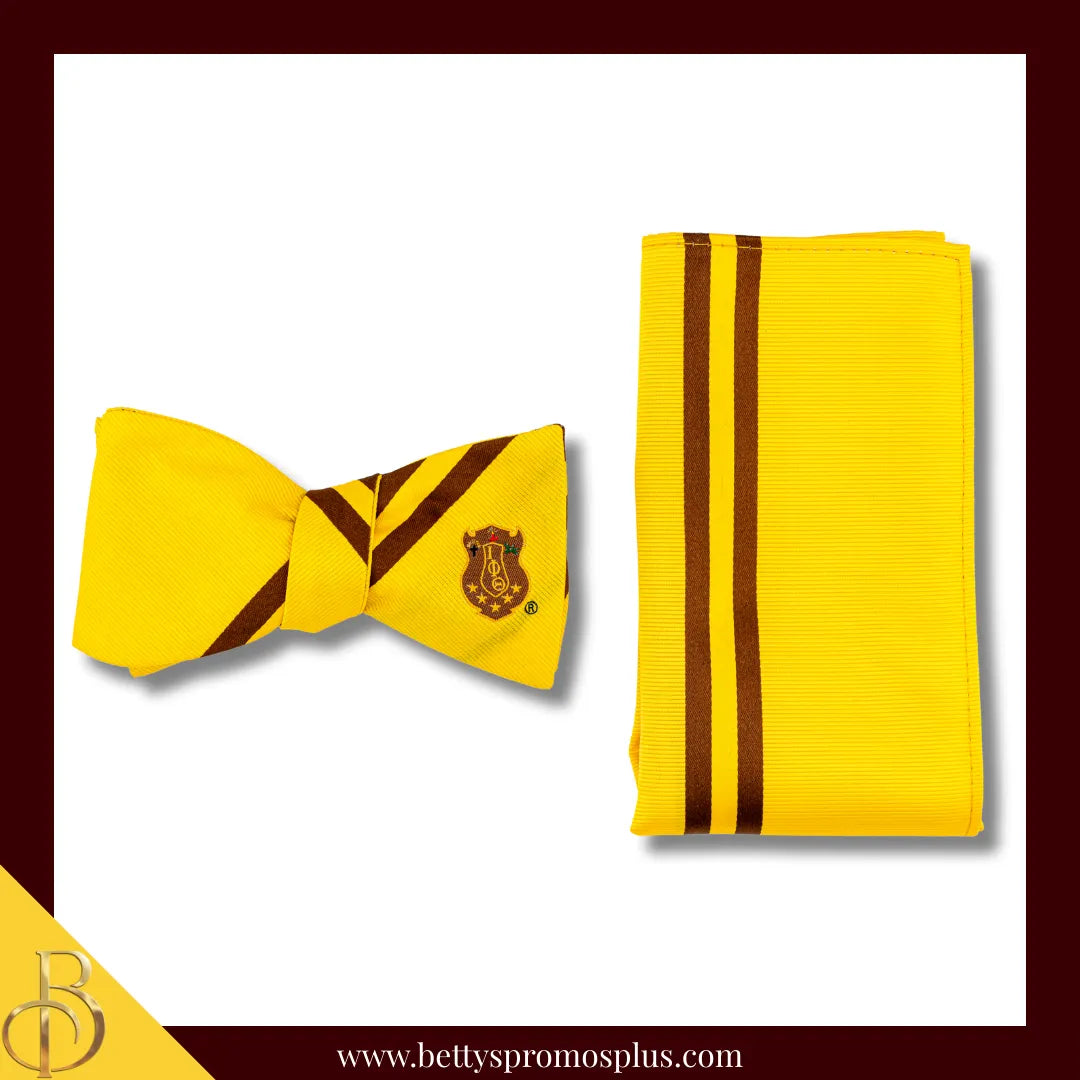 Iota Phi Theta ΙΦΘ Bow Tie and Pocket Square Combo-Gold-Iota Phi Theta Paraphernalia-Iota Phi Theta Tie Set-Betty's Promos Plus