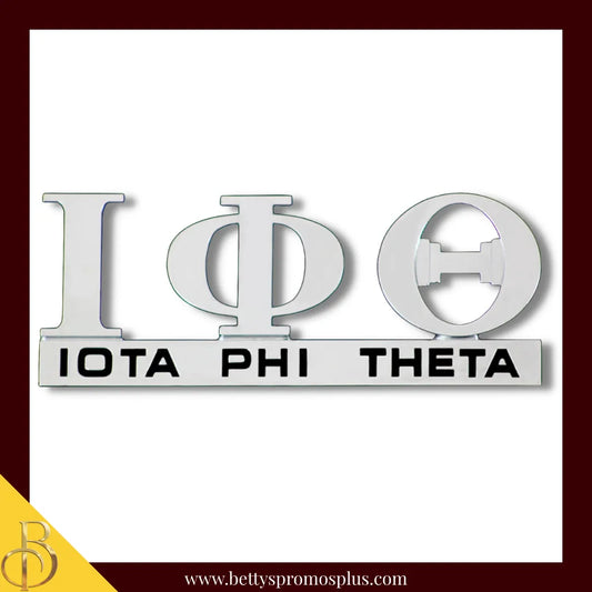 Iota Phi Theta ΙΦΘ Chrome Car Badge Auto Emblem Sticker Decal-Silver-Iota Phi Theta Paraphernalia-Iota Phi Theta Auto Decal-Betty's Promos Plus