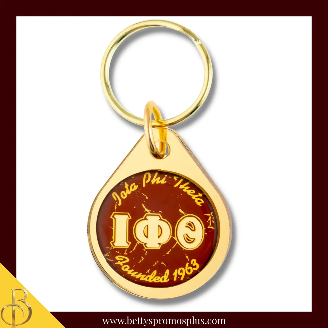 Iota Phi Theta ΙΦΘ Circular Acrylic Keychain with Shield or Greek Letters-ΙΦΘ Letters-Iota Phi Theta Paraphernalia-Iota Phi Theta Keychain-Betty's Promos Plus