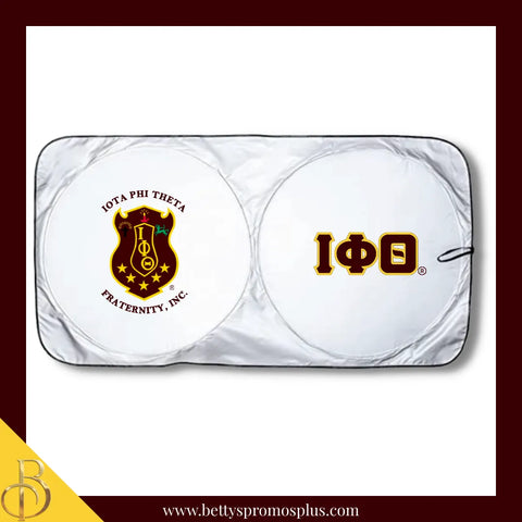 Iota Phi Theta ΙΦΘ Collapsible Car Sun Shade with Pouch-Brown-Iota Phi Theta Paraphernalia-Iota Phi Theta Car Shade-Betty's Promos Plus
