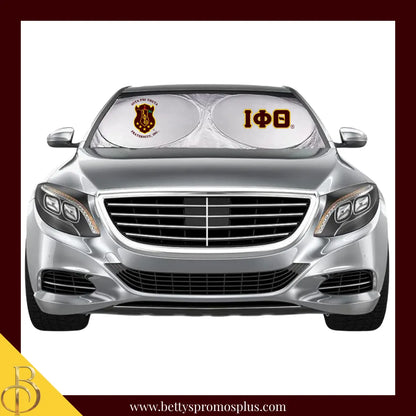 Iota Phi Theta ΙΦΘ Collapsible Car Sun Shade with Pouch-Iota Phi Theta Paraphernalia-Iota Phi Theta Car Shade-Betty's Promos Plus