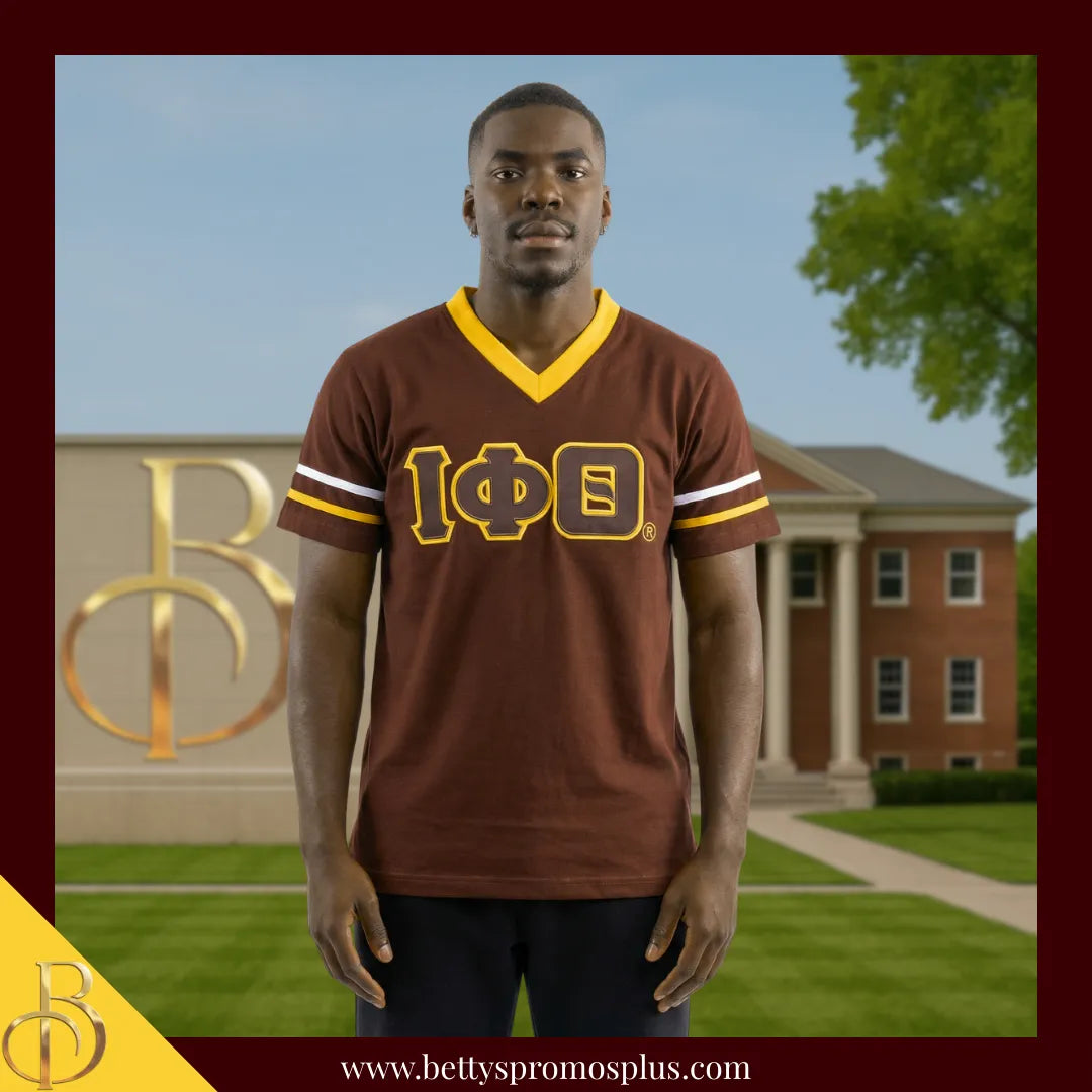 Iota Phi Theta ΙΦΘ Double Stitched Appliqué Embroidered Jersey T-Shirt-Iota Phi Theta Paraphernalia-Iota Phi Theta T-Shirts-Betty's Promos Plus